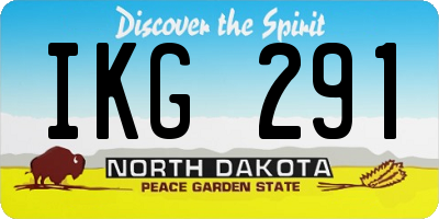 ND license plate IKG291