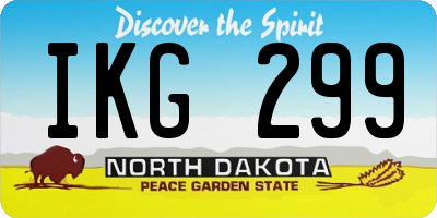 ND license plate IKG299