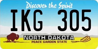 ND license plate IKG305