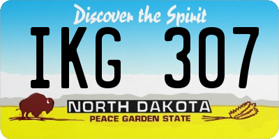 ND license plate IKG307