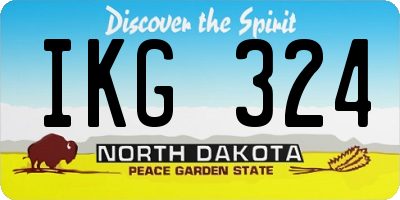 ND license plate IKG324