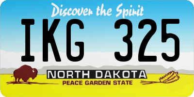 ND license plate IKG325