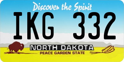 ND license plate IKG332