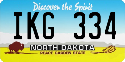ND license plate IKG334
