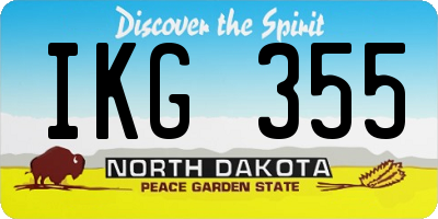 ND license plate IKG355