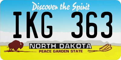ND license plate IKG363