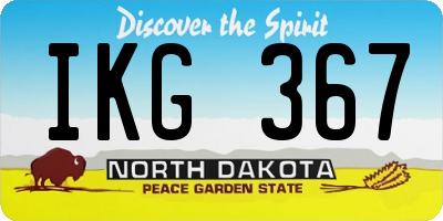 ND license plate IKG367