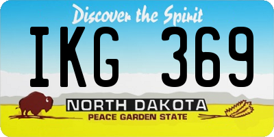 ND license plate IKG369
