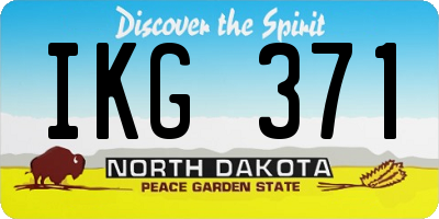 ND license plate IKG371