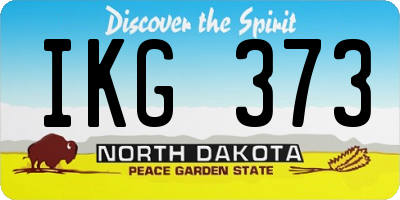 ND license plate IKG373