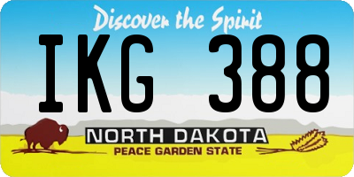 ND license plate IKG388