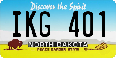 ND license plate IKG401