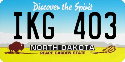 ND license plate IKG403