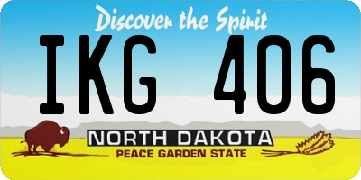 ND license plate IKG406