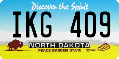 ND license plate IKG409