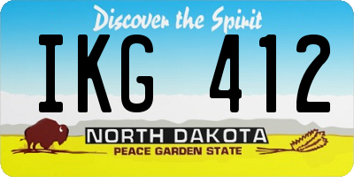 ND license plate IKG412