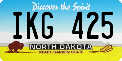 ND license plate IKG425