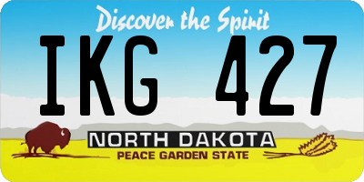 ND license plate IKG427