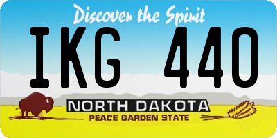 ND license plate IKG440