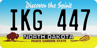 ND license plate IKG447