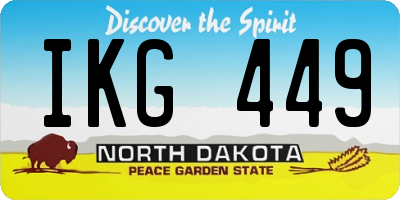 ND license plate IKG449