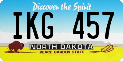ND license plate IKG457