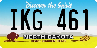 ND license plate IKG461