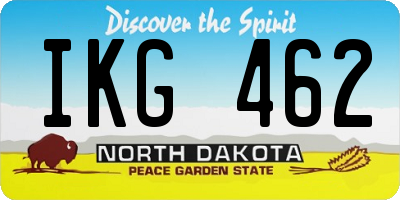 ND license plate IKG462
