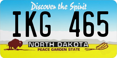 ND license plate IKG465