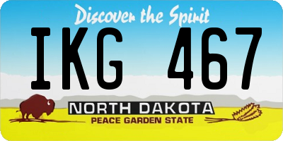 ND license plate IKG467