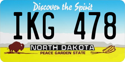 ND license plate IKG478