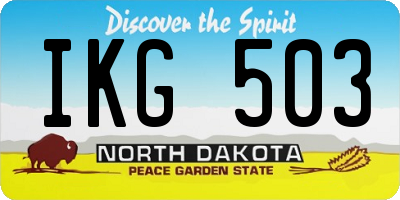 ND license plate IKG503
