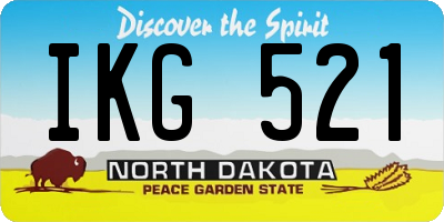 ND license plate IKG521