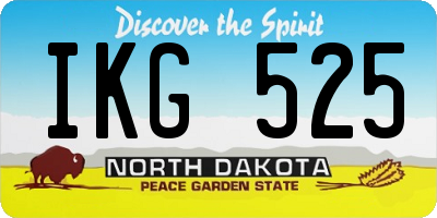 ND license plate IKG525
