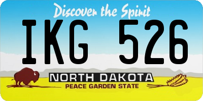ND license plate IKG526