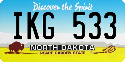 ND license plate IKG533