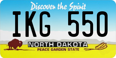 ND license plate IKG550