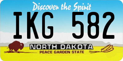 ND license plate IKG582