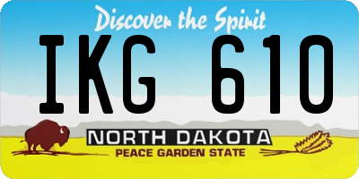 ND license plate IKG610