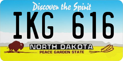 ND license plate IKG616