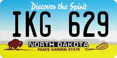 ND license plate IKG629