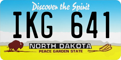 ND license plate IKG641