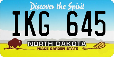 ND license plate IKG645