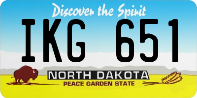 ND license plate IKG651