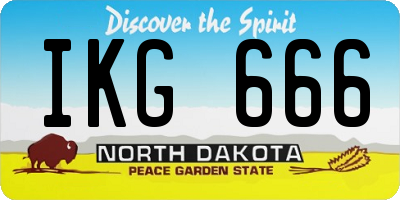 ND license plate IKG666