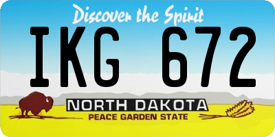 ND license plate IKG672