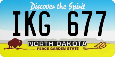 ND license plate IKG677