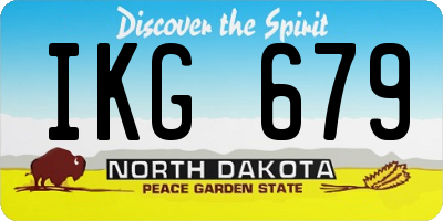 ND license plate IKG679