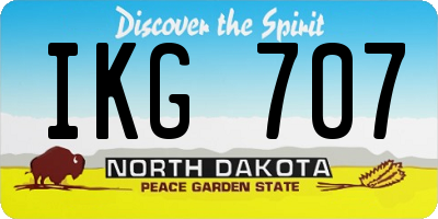 ND license plate IKG707