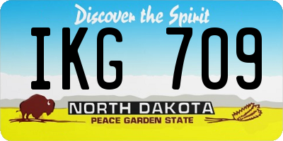 ND license plate IKG709